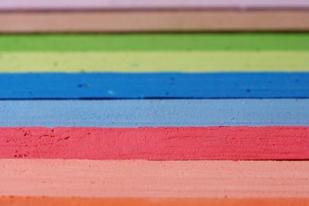 Heap of colorful chalks in close upの写真素材