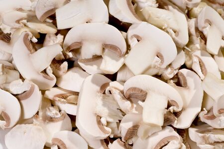 Close up of chopped mushroomsの写真素材