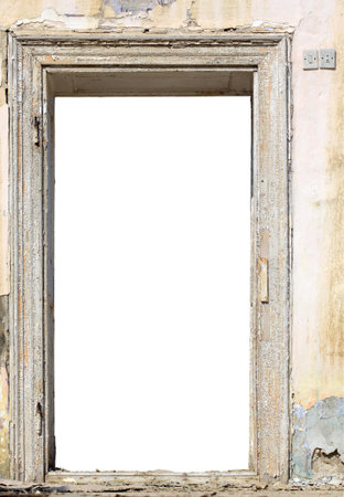 Old wooden door with copy space hole