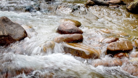 Creek in blur motion at Balkan Mountain (Stara Planina) National Park in Serbia Europeの写真素材