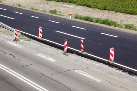 Road construction, new and old highway 