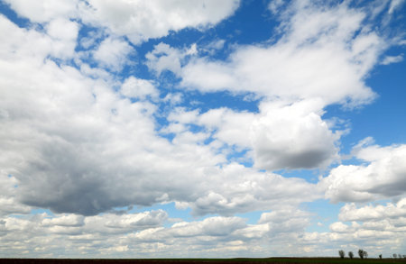 Beautiful blue sky with white cloudsの写真素材