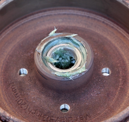 Lubricated roller bearing mounted on drum of brakesの写真素材