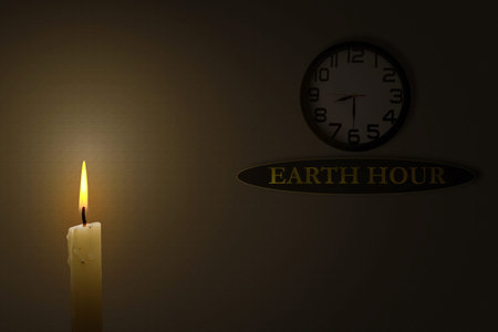 The time for earth hour with candle light