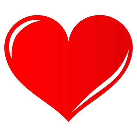 red heart symbol with light reflectionのイラスト素材