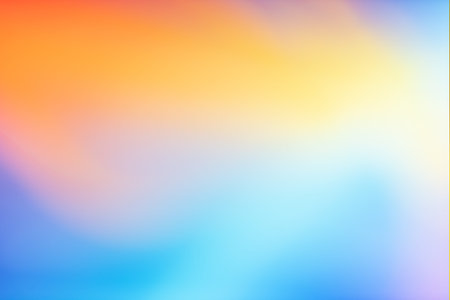 A soft and smooth gradient background with blended colors of sky blue, orange, and yellow. This...