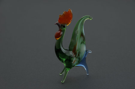 Figure glass chicken.の写真素材