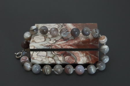 Stone box with the beads.の写真素材