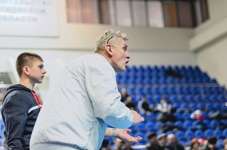 Ramenskoye, Moscow region, Russia - February 2, 2013: the championship of Moscow region on Kyokushinkai karate among young men.のeditorial素材