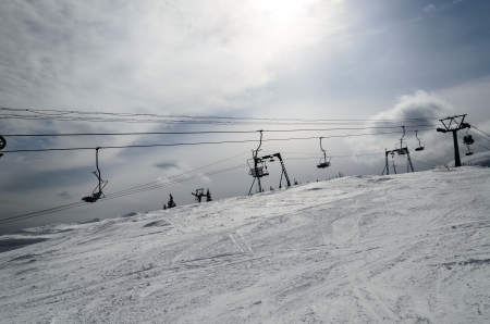 Ski resort Sheregesh, Green mountain, Mountain Shoria, Kemerovo region, Russia.の写真素材