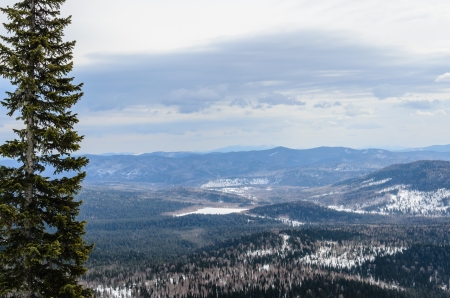 Ski resort Sheregesh, Green mountain, Mountain Shoria, Kemerovo region, Russia.の写真素材