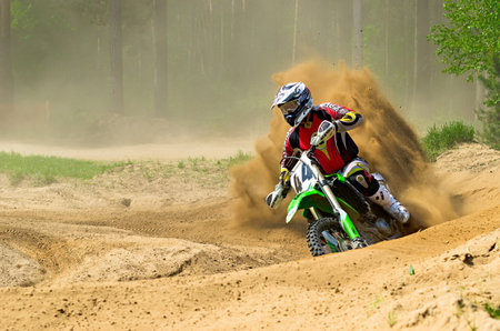 LYTKARINO, MOSCOW REGION, RUSSIA - 18 MAY 2013: motocross cup motor club Forsazh. On the track...