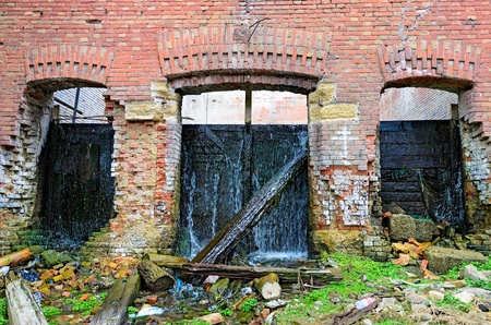 Destroyed Paramonovskie warehouses in Rostov-on-don, Russia.の写真素材