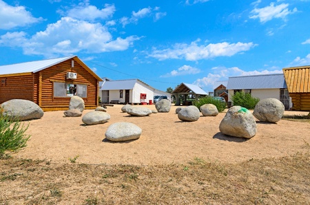 Doljanskaya spit separating the sea of Azov and Taganrog Bay.のeditorial素材
