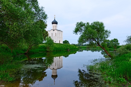 The Golden ring of Russia, Vladimir city, the Church of the Intercession on the Nerli, 1165.のeditorial素材