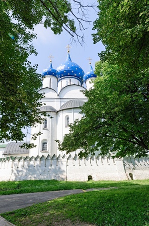 The city of Suzdal, the Golden ring of Russia, the Kremlin with the Christmas Cathedral, 1220.のeditorial素材
