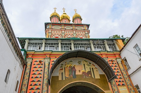 Holy Trinity St. Sergius Lavra, Moscow region, Russia is now under restoration works.の写真素材