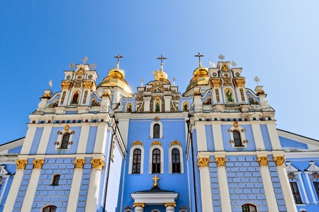 The St. Michael monastery, Kyiv, Ukraine, was built in 1108.の写真素材