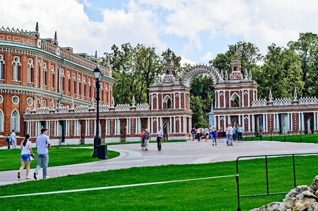 ESTATE of TSARITSYNO, MOSCOW, RUSSIA - AUGUST 14: One of the most beautiful parks, founded in the early 16th century, during the events of the walk in Moscow, August 14, 2013.のeditorial素材