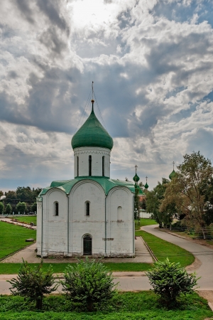 The Golden ring of Russia, Cathedral of Spaso-Preobrajenskiy, founded in 1152 by the Yuri Dolgoruky, the town of Pereslavl-Zalessky.の写真素材