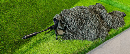 Zhukovsky, Russia - August 15, 2014: The second international Exhibition of arms, technology and innovation "Oboronexport-2014" attract huge number of visitors in the event of visit in Zhukovsky, Moscow region.のeditorial素材