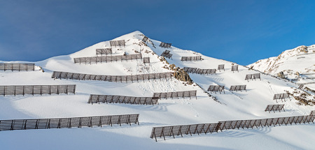 The scenery of the mountains in the ski resort Zillertal - Tirol, Austria.の写真素材