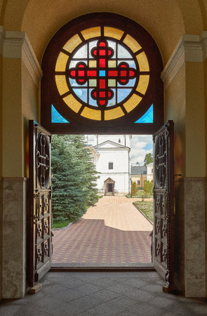 Vysotsky men's monastery on the banks of the river Nara in Serpukhov.のeditorial素材