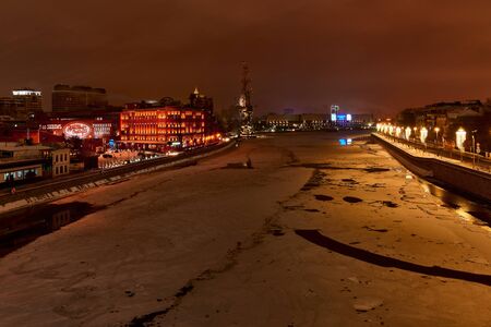Types of Moscow at night on Christmas eve.のeditorial素材