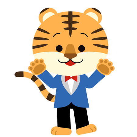 Cute tiger in a suitのイラスト素材