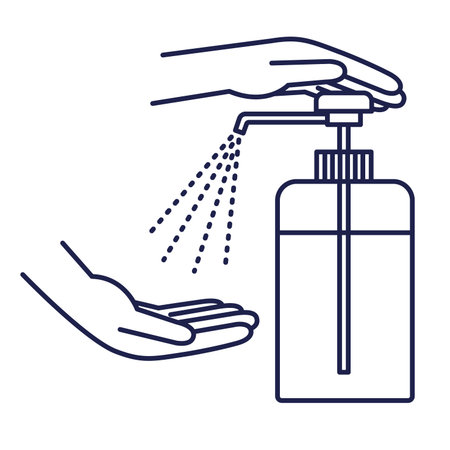 Illustration of disinfecting handsのイラスト素材