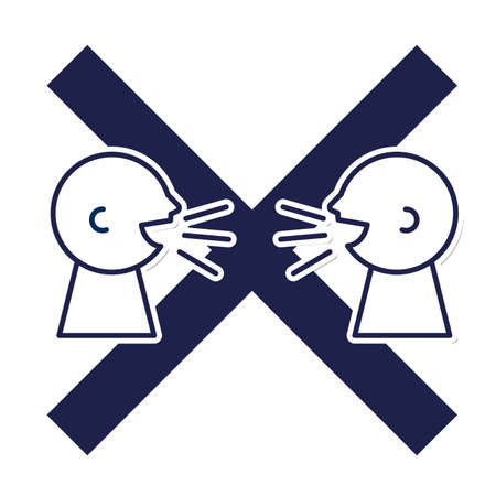 people talking loudly at close rangeのイラスト素材