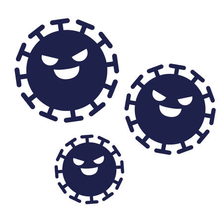 Illustration of a virus laughing with a bad faceのイラスト素材