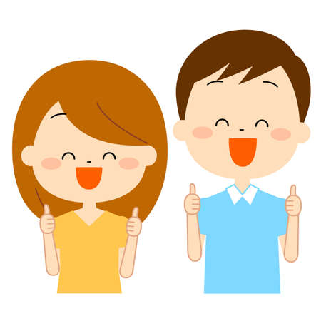 Men and women doing likesのイラスト素材