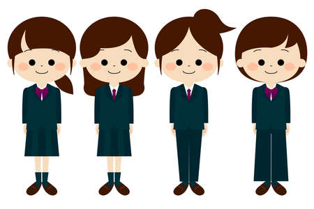 Students in uniformのイラスト素材