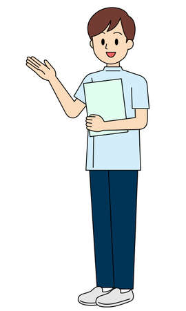A smiling medical worker who is guidingのイラスト素材