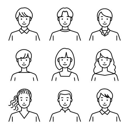 Simple icon set for different peopleのイラスト素材
