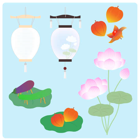 Obon accessory setのイラスト素材