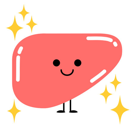 Cute and energetic internal organs liverのイラスト素材