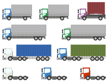 Small Medium Heavy Truck Logistics Setのイラスト素材