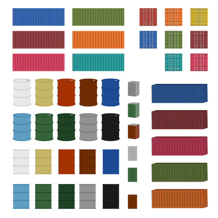 Container Drum Can Color Setのイラスト素材