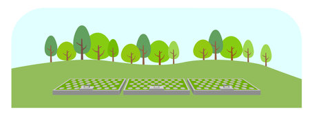 A funeral cemetery in natureのイラスト素材