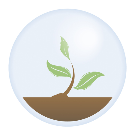 Vector illustration of a protected young tree. The need to save our planet and the important roll of trees on it.のイラスト素材