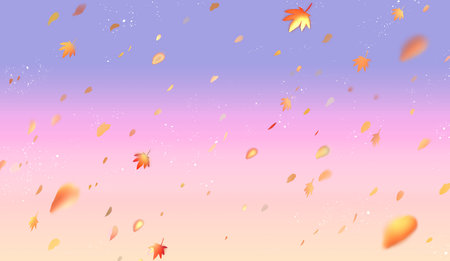 Background of falling leaves scattered