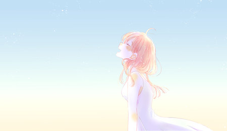 woman smiling happily