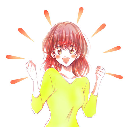 Woman making fists with both hands