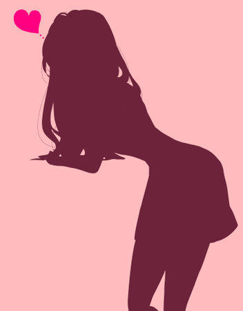 Sexy woman silhouetteの写真素材