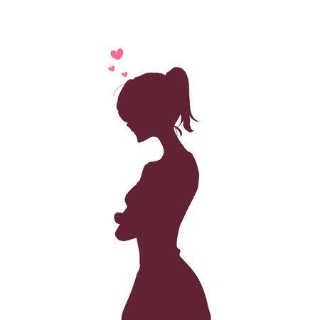 Woman in love with arms crossedの写真素材