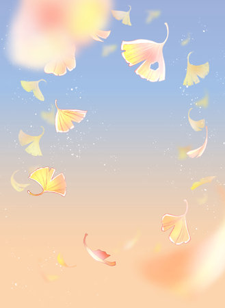 Fluttering ginkgo leaves
