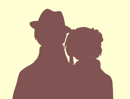 Men and women wearing kimonosの写真素材