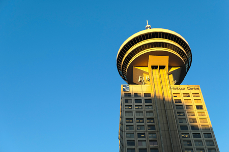 Downtown Vancouver Lookout Tower on October 27, 2017 in Vancouver, Canada. The famous Observation Deck is situated in the heart of Vancouver, and it has a revolving restaurant.のeditorial素材